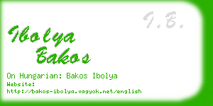 ibolya bakos business card